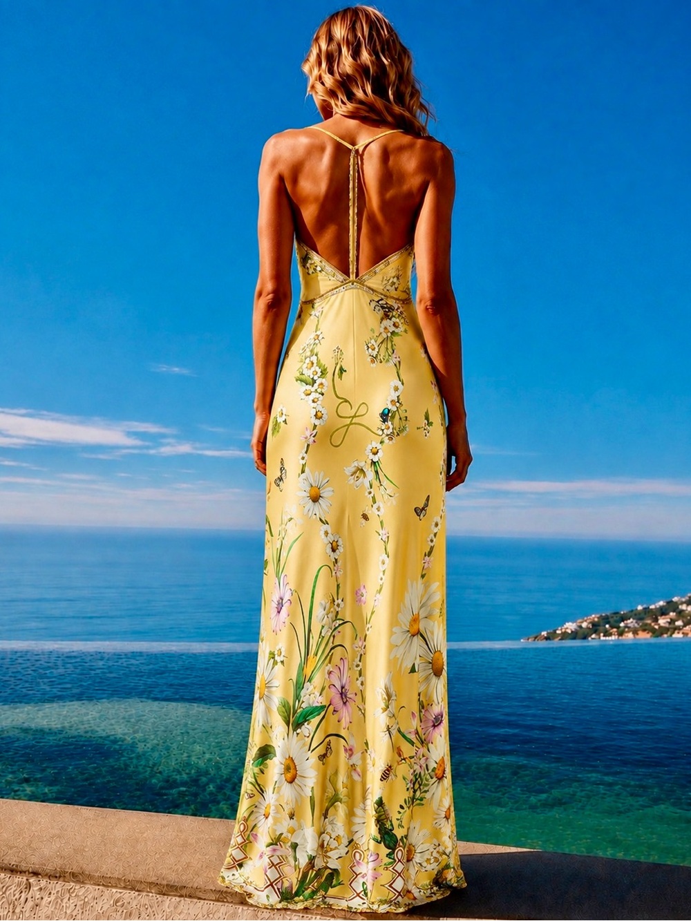 CAMILLA SILK FLORAL DAISY CHAINS DETAIL SLIP STRAPPY MAXI DRESS - Picture 3 of 14